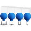 Helining Set 4 Coppettazione Viso, in Vero Vetro silicone, Coppetta Anticellulite (Blue)