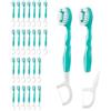 Demlaka 26 spazzolini da denti da viaggio, mini spazzolini 5 in 1 con dentifricio, spazzolino da denti, filo interdentale e stuzzicadenti, monouso con filo interdentale, spazzolino da viaggio per