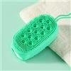 Generic Spazzola da bagno verde a doppia faccia con spugna a forma di orso, massaggio alla schiena per esfoliazione e schiuma, spazzola per la pulizia del corpo in morbido silicone per la doccia