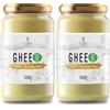 Cibo Quality Foods Cibo Burro Ghee Biologico 1kg - Latte di Parma e Reggio Emilia - Prodotto in Italia - Mucche al Pascolo - Punto di Fumo 250°C - Da Panna Centrifugata (Confezione da 2)