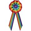 Handmade Coccarda Pace Arcobaleno Pride LGBT Misura 5 x 10 cm. con spilla sul posteriore, Artigianale Handmade