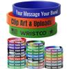 AuraWeave 1-1000 ct Braccialetti in silicone personalizzati Bulk con testo e logo, resistenti e impermeabili, braccialetti in gomma personalizzati per eventi, motivazione, raccolte fondi, consapevolezza