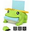 Generico 3D Printed Frog Sticky Memo Dispenser with Pen Rest,Toad Frog Sticky Note Holder with 3 Reusable Stencils and Top Reminder Slot,Cute Animal Shapes Desk Organizer,Fun Office Gift Accessory