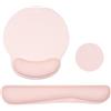 MOSISO Set Poggiapolsi per Mouse&Tastiera, Tappetino Mouse Ergonomico&Base | Antiscivolo, per Casa e Ufficio, Sollievo dal Dolore al Polso, Digitazione Facile, Tessuto Morbido&Silicone, Gesso Rosa