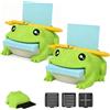 Generico 3D Printed Frog Sticky Memo Dispenser with Pen Rest,Toad Frog Sticky Note Holder with 3 Reusable Stencils and Top Reminder Slot,Cute Animal Shapes Desk Organizer,Fun Office Gift Accessory