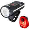 SIGMA Aura 70 + Hiro 10, set di illuminazione a LED per bicicletta conforme | Con modalità auto con sensore di luminosità e funzione di memoria anteriore; fanale posteriore con visibilità fino a 500 m