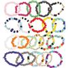 CATIEBYE Set di 21 Anelli Perline Comodi da Indossare e Facili da Togliere in Vetro Colorati Colore Casuale Donna per Party Estivi e Occasioni Speciali