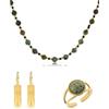 Made by Nami Set di gioielli boho da donna, collana da donna, orecchini in oro con pietre preziose in acciaio chirurgico, impermeabile e ipoallergenico