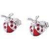 Weav Carino Lettera Coccinella Insetti Bambini Orecchini Gioielli Scolorimento S925 Argento Sterling Smalto Oro Ragazze Orecchie A Bottone