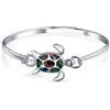 Bling Jewelry Bracciale a bracciale in argento sterling .925 lucidato con tartaruga marina nautica, tartaruga da spiaggia e conchiglia di abalone iridescente per donne.