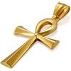 JewelryWe Collana Croce Pendente da Uomo Donna Crocifisso Egiziano Ankh Catena in Acciaio Inox Croce collana d'Oro Argenteo
