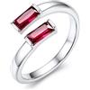 Suplight Anello Donna Regolabile Rettangolare con Pietre Portafortuna | Anello Donna Aperto con Pietre Colore Oro/Argento Regalo Donna per Fidanzamento Anniversario