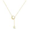 CYMYSS Collana Donna Argento 925 Placcata Oro 18K, Collana Color Oro con Ciondolo, Girocollo Dorato Elegante da Donna, Catenina Gioielli Regalo Donna
