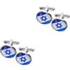 FOMIYES gemelli israeliani gemelli della camicia gemelli delle maniche bottoni delle camicie maschili gemello del vestito pulsanti decorativi bottone del polsino Lega di zinco