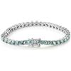 Generic Bracciale Tennis Moissanite per Donna D Colore VVS1 Purezza Blu Diamante S925 Argento Sterling, 6,5, Bracciali con Diamanti