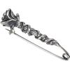 BENECREAT Spilla A Forma di Rosa In Argento Sterling 925, Elegante Spilla Floreale In Argento per Fiore All'Occhiello per Sciarpe, Abiti, Cappelli, Accessori