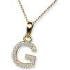 LillyMarie Collana da donna in oro 333 con ciondolo a forma di lettera in oro 333, trasparente, regolabile in lunghezza, regalo per donne