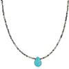 COAI Collana Donna Pietre Naturali Minimalista Elegante Ciondolo Goccia | Collana donna con pietre naturali, perline sfaccettate 3 mm, ciondolo in pietra naturale, catena regolabile 40+5 cm