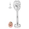 hengkaixuan Piercing per sopracciglio, G23, in titanio, 16 G, Rook Daith, Tragus, Helix, filettatura interna, bilanciere curvo, piercing verticale, gioiello per labbra, piccolo anello per ombelico