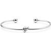 Remo Gammella Bracciale donna argento 925 rigido con nodo, bracciale aperto regolabile con sfere 6 mm, diametro 6,5 cm, elegante idea regalo