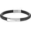 LOTUS STYLE Bracciale Uomo Pelle di Design Elegante, | Resistente e Comodo, Bracciali Uomo, Nera 190.00 mm LS1965-2/1, Regalo di Compleanno, Festa del Papà