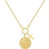 CYMYSS Collana Donna Argento 925 Placcata Oro 18K, Collana Color Oro con Ciondolo, Girocollo Dorato Elegante da Donna, Catenina Gioielli Regalo Donna