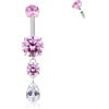 Candyfancy Piercing per ombelico G23 in titanio, ipoallergenico, 14G, con pendente, gioiello per il corpo, da donna, bianco, rosa, blu, 10/12 mm