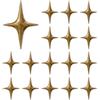 SUPERFINDINGS 16 spille in lega a forma di stella, a quattro punte, color bronzo antico, a forma di stella, decorative, in metallo, eleganti, per zaini, vestiti, giacche, cappelli, 4,1 x 2,95 cm