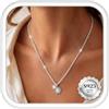 Chriscoco Collana Argento 925 Donna Collana Oro con Ciondolo Regolabile | Placcata Oro 14K,Catenina Argento 925 Donna Ragazza,Ipoallergenico Cuore Moneta Cerchio Sole Collane,Lunga Collanina Gioielli
