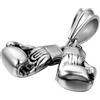 JewelryWe Gioielli Collana con Pendente Ciondolo da Uomo Donna Guantone da Boxe,Prepotente Personalita Boxing Gloves, in Acciaio Inossidabile,Colore Argento