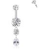 Candyfancy Piercing per ombelico G23 in titanio, ipoallergenico, 14G, con pendente, gioiello per il corpo, da donna, bianco, rosa, blu, 10/12 mm