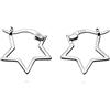 Reffeer Orecchini a cerchio in argento Sterling 925 minimalista stile carino brillante stella orecchini per le donne orecchini ragazze