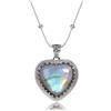 Jovivi Collana con pietra preziosa da donna, ciondolo a forma di cuore, pietra naturale
