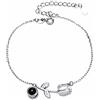 ZqlDDayUP Braccialetti personalizzati con l'immagine all'interno Personalizzato Foto Proiezione Pendente Tulipano Fiore Braccialetti Creativi Proiezione Gioielli per Mamma Moglie Regalo di Compleanno