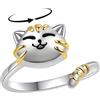 GAZIL Anello Spinner Gatto Carino per Bambine, Anello anti-ansia regolabile, Dello stress, Regalo per nipotina