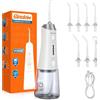 Glaskim Idropulsore Dentale Portatile Irrigatore Orale Pulizia Denti con 4 Modalità | Idropulsore Antitararo Professionale e Capacità 320ML Ricaricabile Impermeabile IPX7 per Casa e Viaggi, Bianco Perla