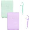 TLDBATICE 104 Pezzi Archetti Filo Interdentale Doppio Filo Dental Floss Menta Lime | Doppio filo design, gusto menta e lime, custodia porta filo per 52, colorato forcelle interdentali, pulizia interdentale
