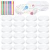 Crunier 24PCS Maschera per Dormire,Mascherina Occhi Dormires con 12 Matite Colorate | Maschera per Dormire,Mascherina per gli occhi vuota fai da te,Confortabile Sleep Mask,Decorations per Feste Pyjama
