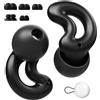 Relaxcharm Tappi per le orecchie per dormire, tappi auricolari riutilizzabili in silicone per dormitori laterali, riduzione del rumore fino a 40 dB, con 5 opzioni di embout per russare, Deep Black