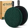 Yiclick Spugna esfoliante per il corpo in luffa con manico, spugna esfoliante per il corpo, per donne e uomini, rimozione della pelle morta (rotonda)