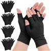 SynHHergyx 5 paia di guanti in cotone per neurodermite, colore nero, senza dita, per eczema, per mani secche, per dormire, touchscreen, spa, trattamento della pelle