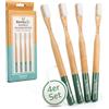 Bambuna - Custodia da viaggio per spazzolini da denti, vegana, con fori di ventilazione, 21 cm, con chiusura, 100% bambù, senza plastica, adatta per spazzolini da denti comuni, formato compatto