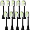 Othanary 10 testine di ricambio compatibili con Philips Sonicare One per spazzolino elettrico Philips Sonicare One HY1100, con copertura antipolvere (Shadow Black, M)
