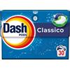 Dash Pods Detersivo In Capsule, 30 Lavaggi, Classico, Rimuove Le Macchie, Igienizza, Brillantezza Per I Capi