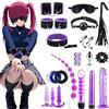 Oziral Kit da 20 pezzi per bondage e costrizione. Sex toys per coppie e donne, accessori per bondage e costrizione per la camera da letto, neri e viola.