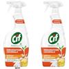 Italy Shop Service 2 sgrassatori universali Cif con aceto e bicarbonato di sodio, 650 ml, per forno, fornelli e piano cottura, + portachiavi Italy Shop Service in omaggio