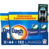 Dash Pods Classico Detersivo Lavatrice, 132 Lavaggi (44x3). | Rimuove macchie, igienizza in 1 lavaggio, 3 additivi integrati, campione profumatore incluso