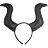 W WIDMANN MILANO Party Fashion - Cerchietto con corna nero | Cerchietto nero con corna scintillanti - accessorio per costumi da fata cattiva, Carnevale e feste a tema