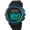 Mastop energia solare orologio indicatore luminoso a LED 2 fuso orario rotante Compass 50 m impermeabile orologio nero