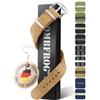BOMBFROG NATO Strap - Cinturino per orologio in nylon, 18 mm, 20 mm, 22 mm | Cinturino Nato, di alta qualità, non si sfilaccia, regolabile, militare, fibbia nero/argento, cachi/blu navy/oliva/nero